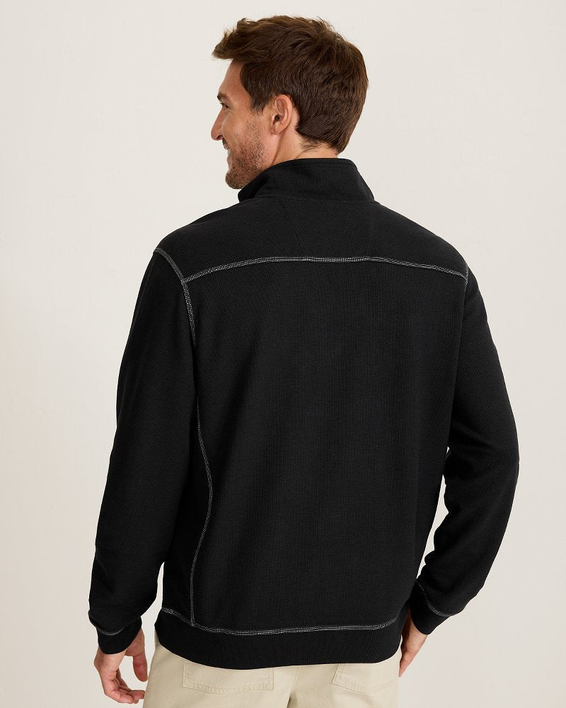 Montego Beach Half-Zip Sweatshirt - Black
