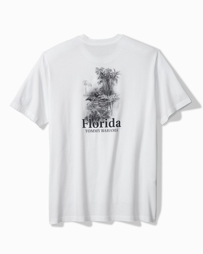 Everglade Sketch Graphic T-Shirt - White