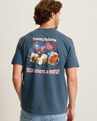 Rum, White &amp; Brew Graphic T-Shirt - Navy Heather