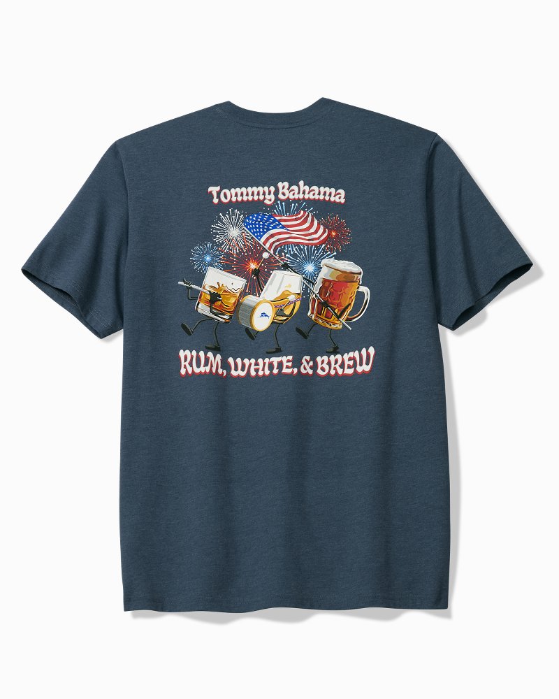 Rum, White &amp; Brew Graphic T-Shirt - Navy Heather