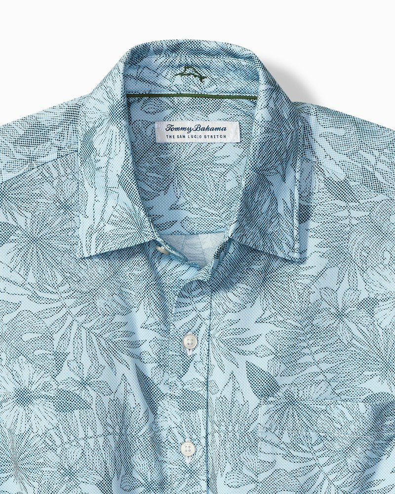 San Lucio Villa Evora Stretch Knit Shirt - Sea Ice