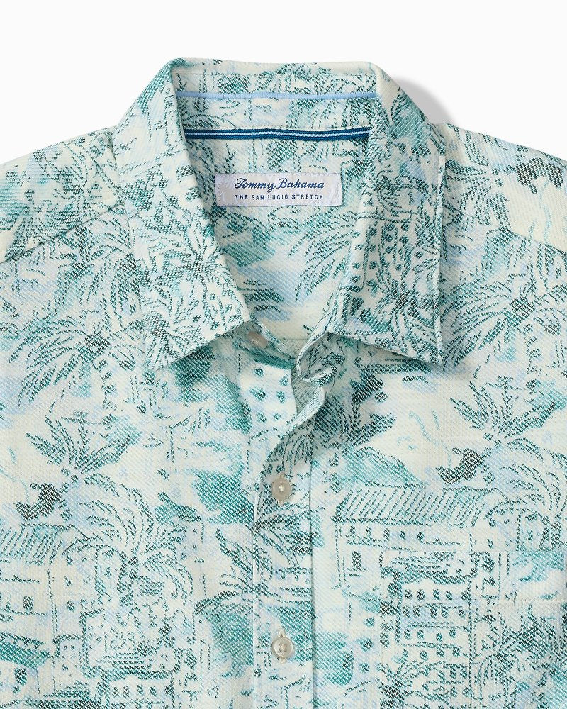 San Lucio Tides Villa Vista Stretch Knit Shirt - Dark Blue Lagoon