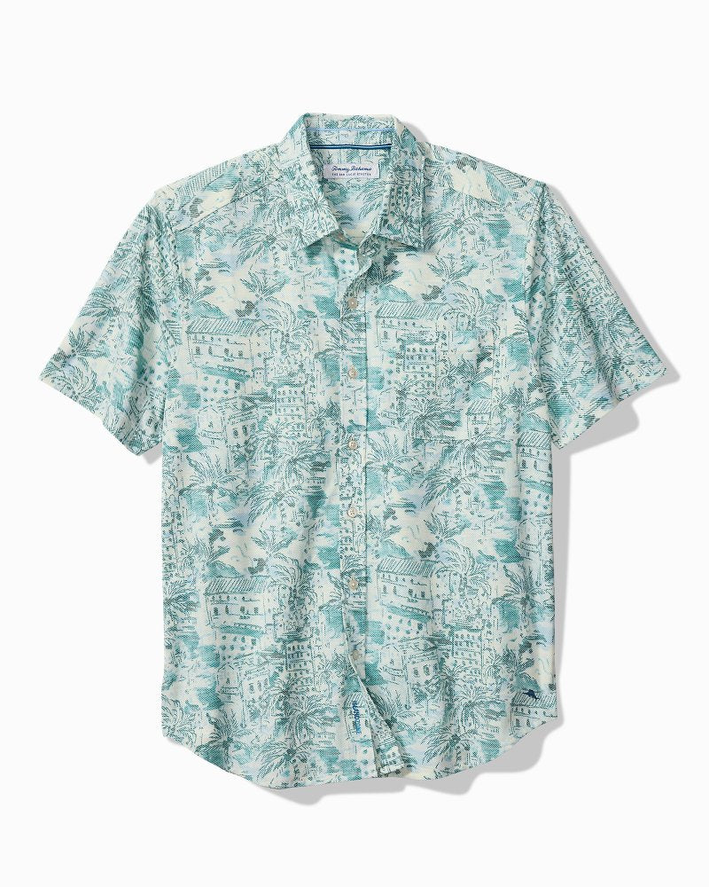 San Lucio Tides Villa Vista Stretch Knit Shirt - Dark Blue Lagoon