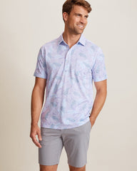 San Lucio Frond Fall Stretch-Knit Polo - Paisley Purple