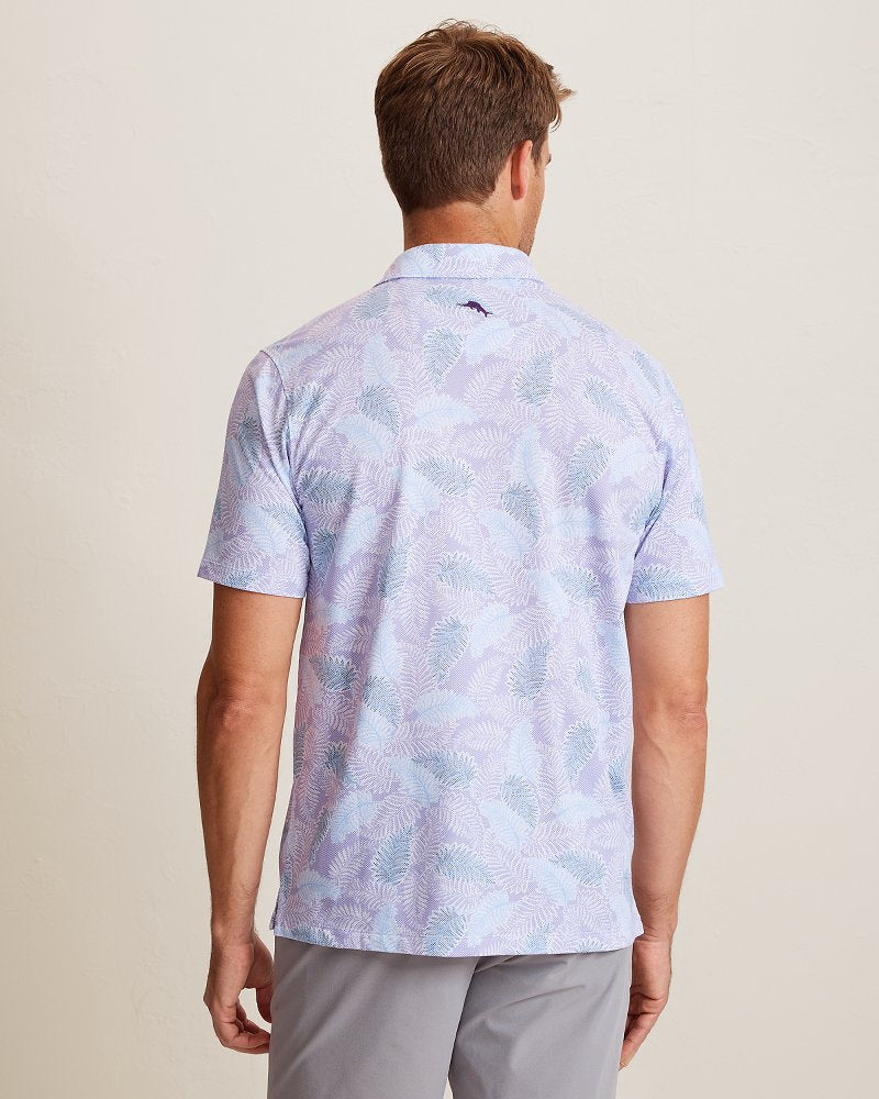 San Lucio Frond Fall Stretch-Knit Polo - Paisley Purple