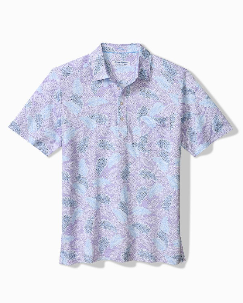 San Lucio Frond Fall Stretch-Knit Polo - Paisley Purple