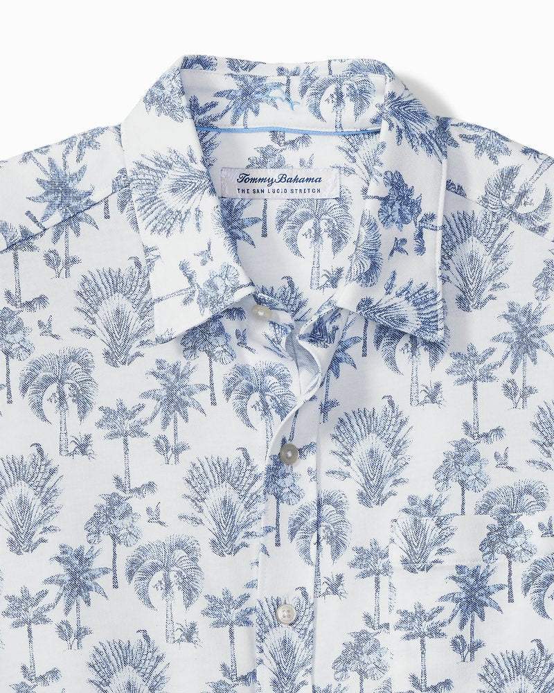 San Lucio Island Tapestry Stretch Knit Shirt - Cobalt Sea