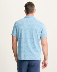 Palm Tini Cotton Polo - Bleached Indigo