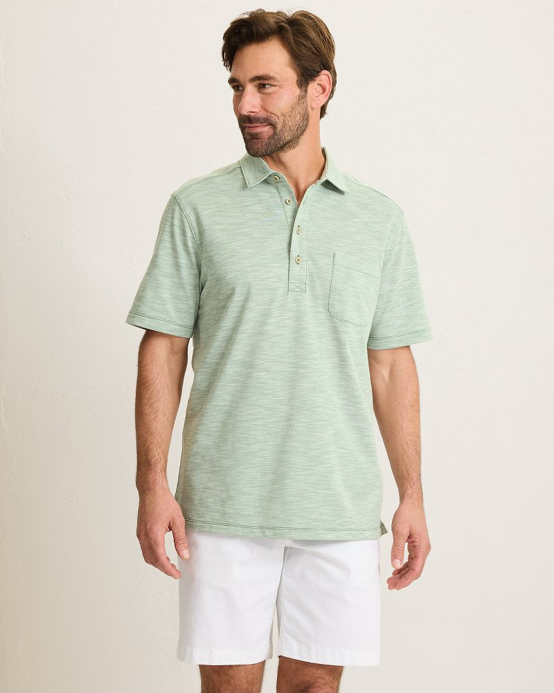 San Lucio Tides Stretch Knit Polo - Oxidize Metal