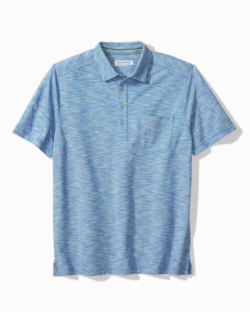 San Lucio Tides Stretch Knit Polo - Blue Surf