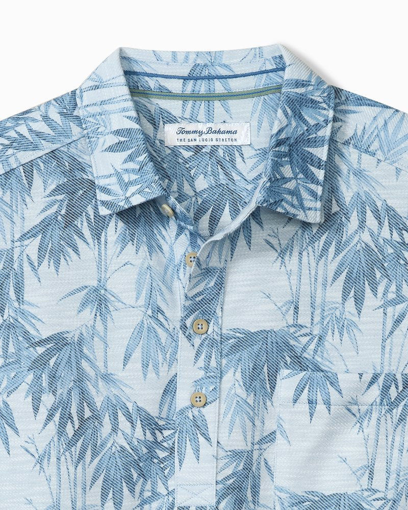 San Lucio Tides Bamboo Stretch Knit Polo - Opal Surf
