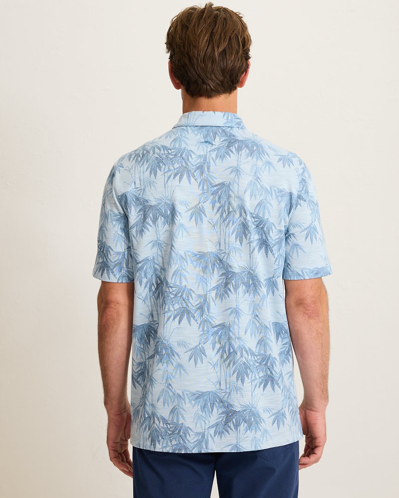 San Lucio Tides Bamboo Stretch Knit Polo - Opal Surf