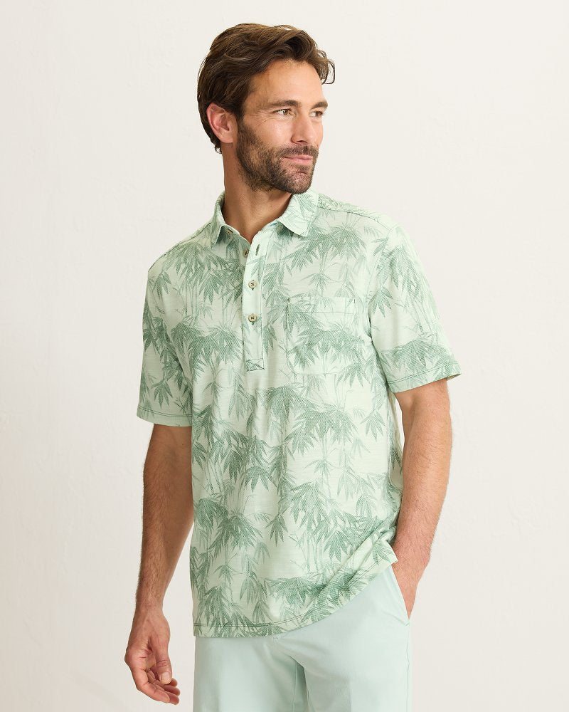 San Lucio Tides Bamboo Stretch Knit Polo - Oxidize Metal