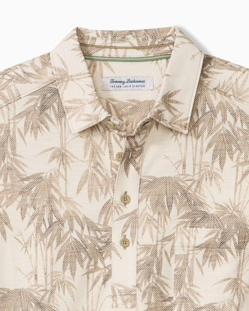 San Lucio Tides Bamboo Stretch Knit Polo - Chinchilla