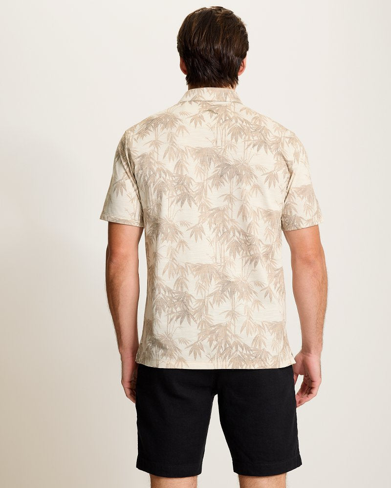 San Lucio Tides Bamboo Stretch Knit Polo - Chinchilla