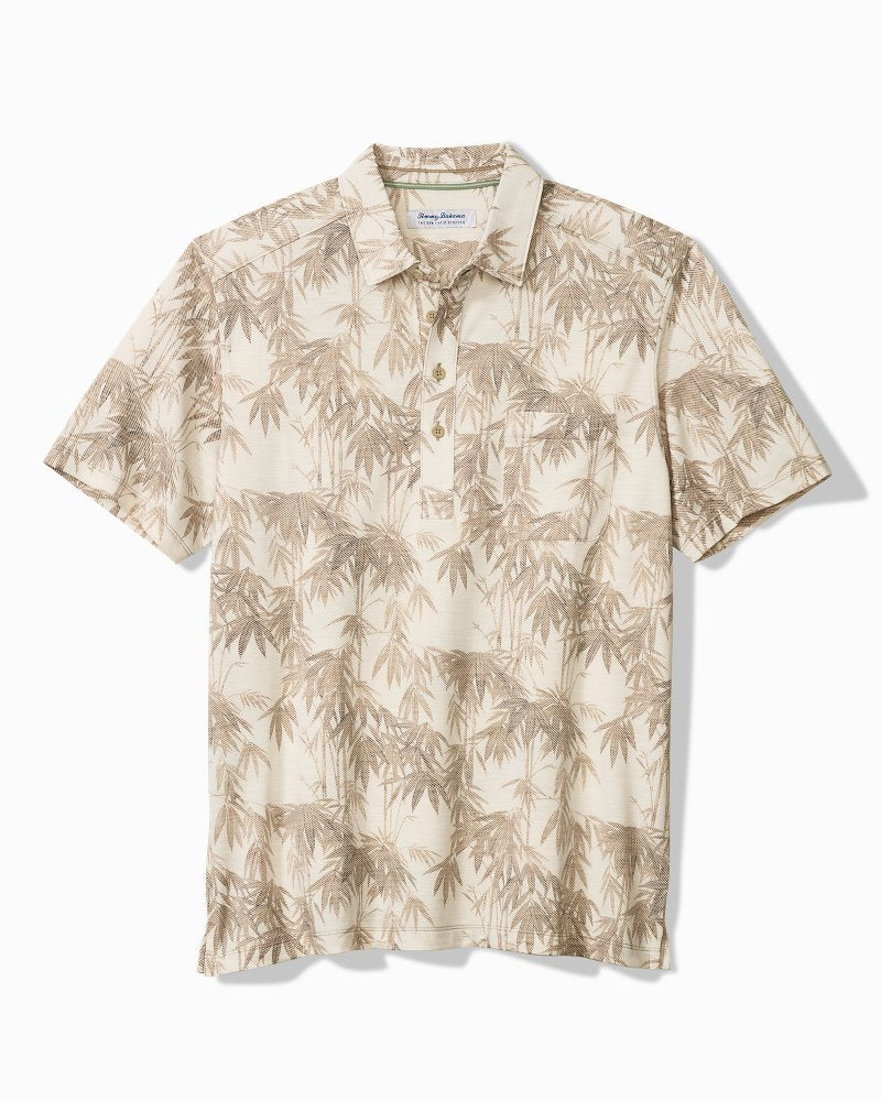 San Lucio Tides Bamboo Stretch Knit Polo - Chinchilla