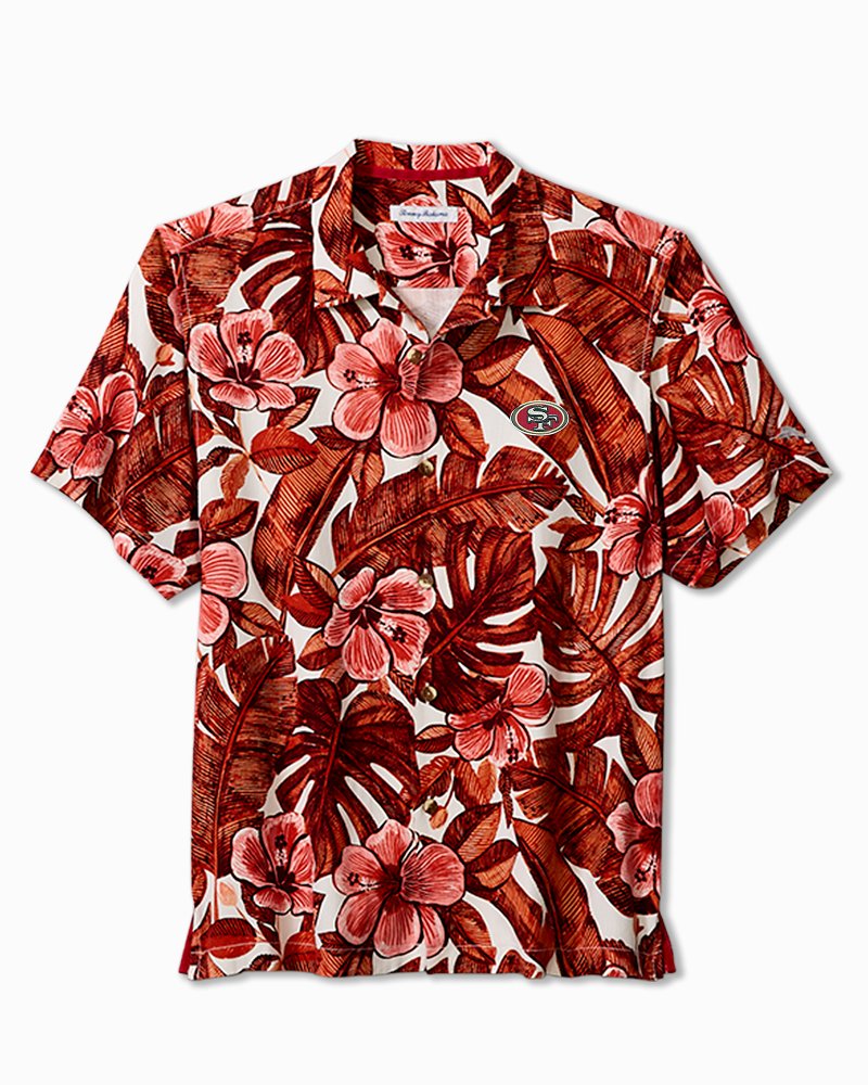 NFL Floral Lush Silk Camp Shirt - san_francisco_49ers