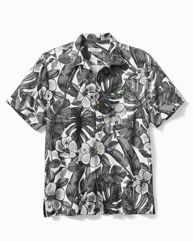 NFL Floral Lush Silk Camp Shirt - philadelphia_eagles