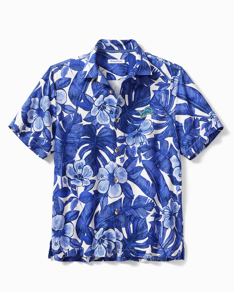 NFL Floral Lush Silk Camp Shirt - detroit_lions
