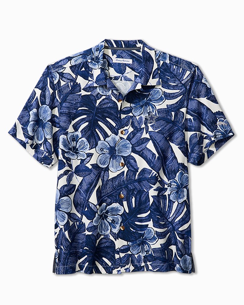 NFL Floral Lush Silk Camp Shirt - dallas_cowboys