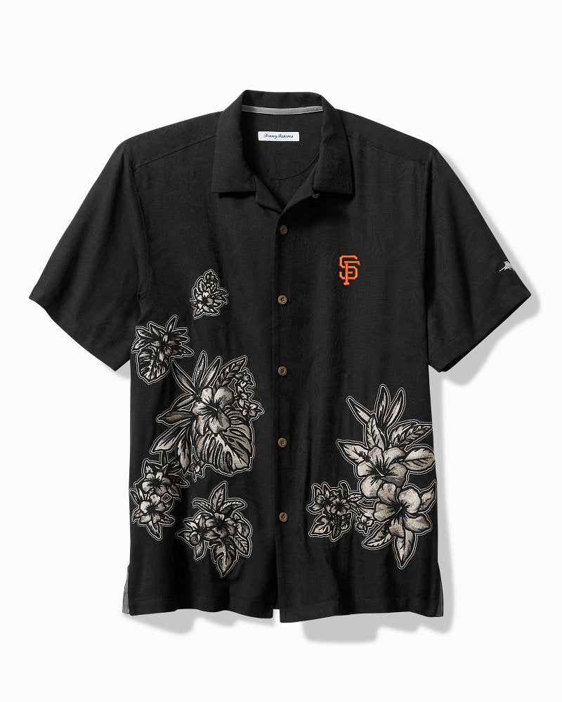MLB Hibiscus Vibrations Silk Camp Shirt - san_francisco_giants