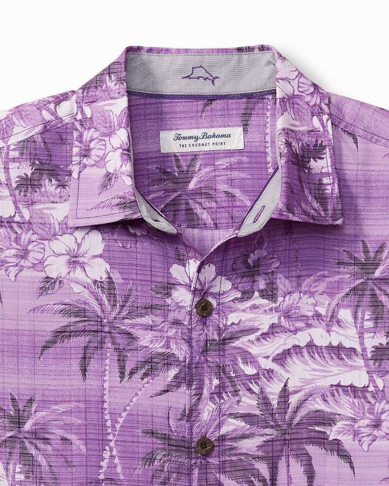 Coconut Point Isla Palmetta IslandZone® Camp Shirt - Deep Grape
