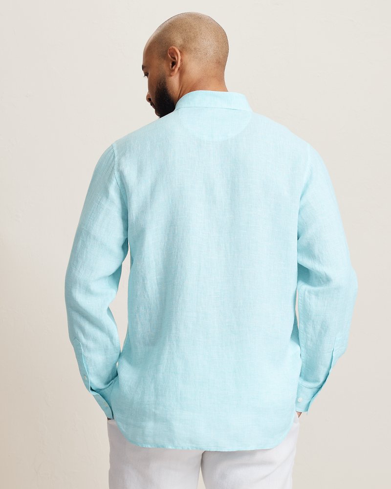 Lennox Linen Long-Sleeve Shirt - Blue Radiance