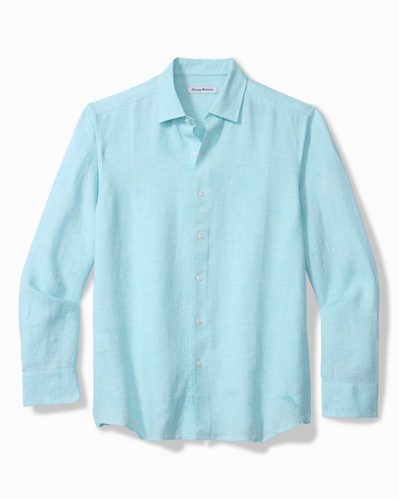 Lennox Linen Long-Sleeve Shirt - Blue Radiance