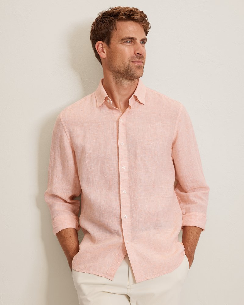 Lennox Linen Long-Sleeve Shirt - Snapdragon