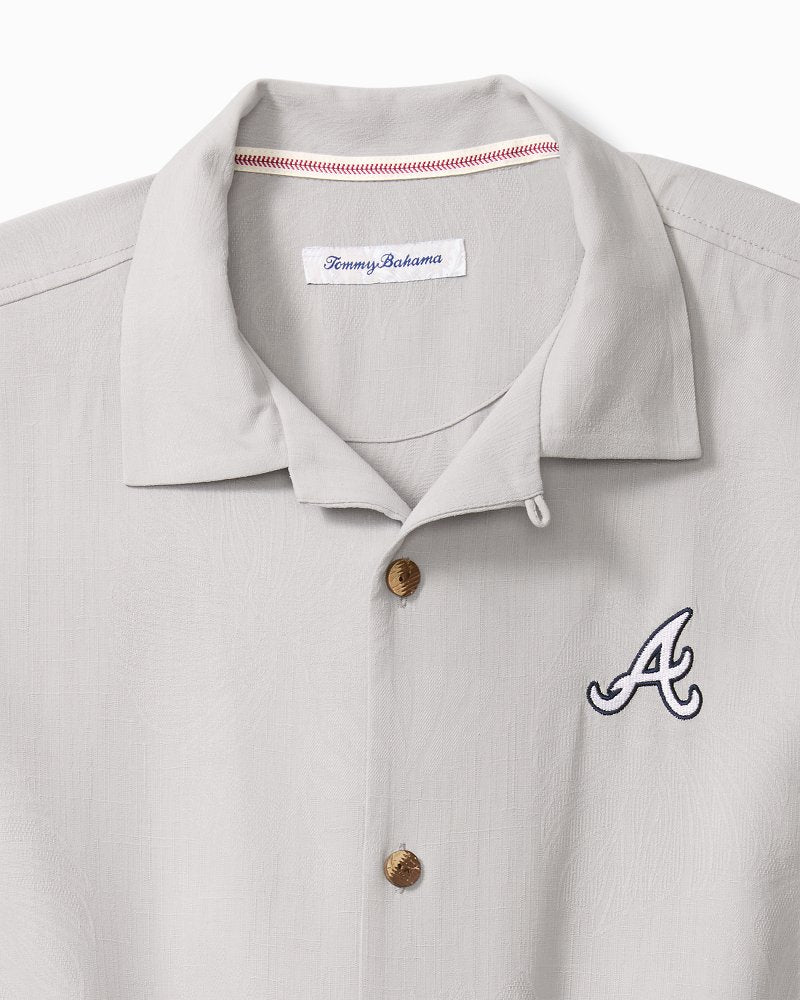 MLB Hit and Run Silk Camp Shirt - atlanta_braves