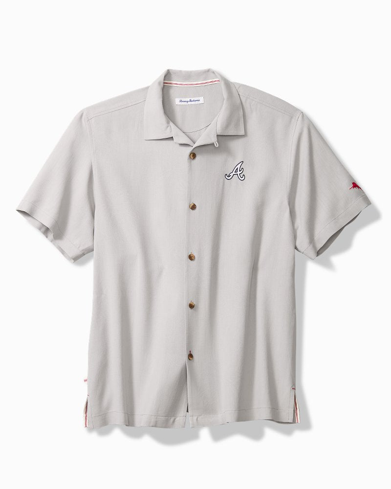 MLB Hit and Run Silk Camp Shirt - atlanta_braves