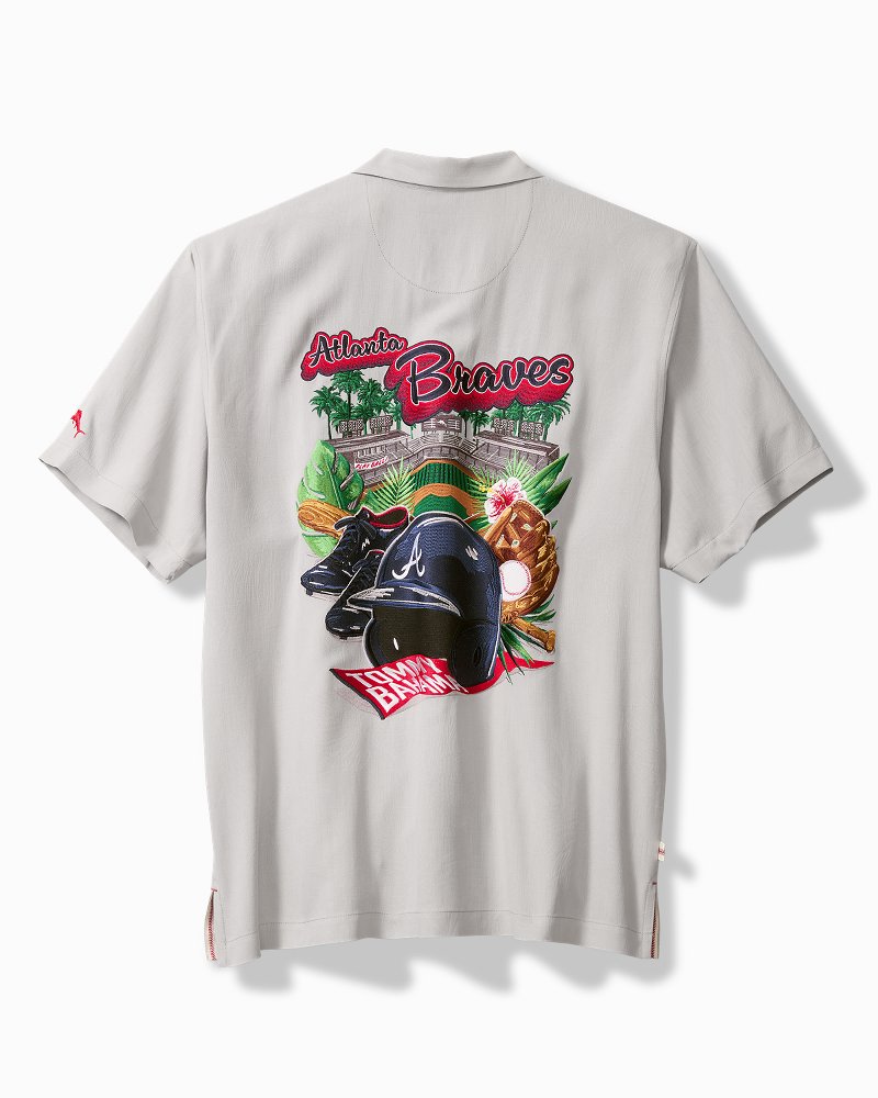 MLB Hit and Run Silk Camp Shirt - atlanta_braves