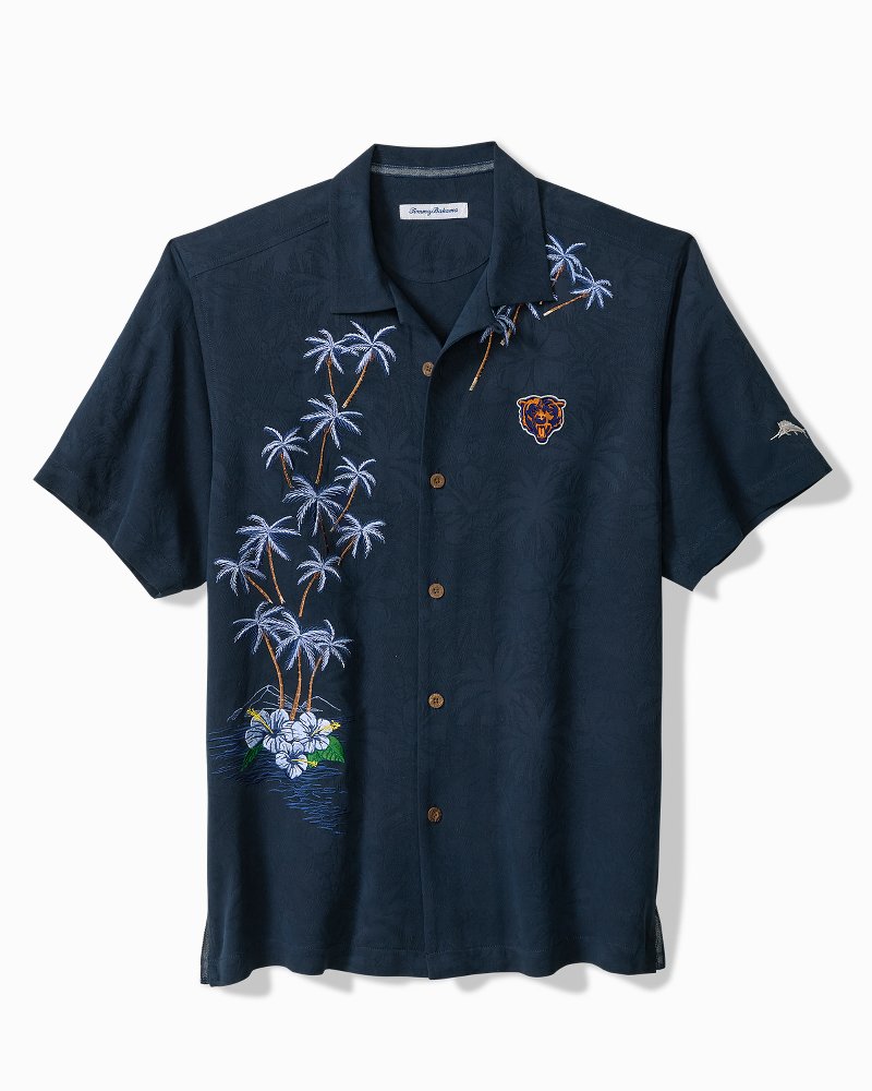 NFL Twist of Palms Silk Camp Shirt - chicago_bears