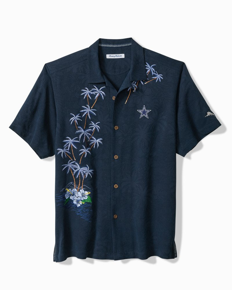 NFL Twist of Palms Silk Camp Shirt - dallas_cowboys