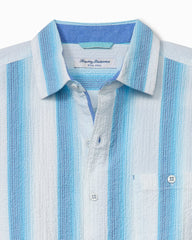 Nova Wave Marina Stripe Cotton-Blend Shirt - Kohala Teal