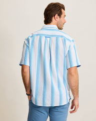 Nova Wave Marina Stripe Cotton-Blend Shirt - Kohala Teal