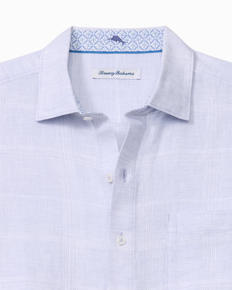 Paradisio Plaid Linen Long-Sleeve Shirt - Classic Lavender