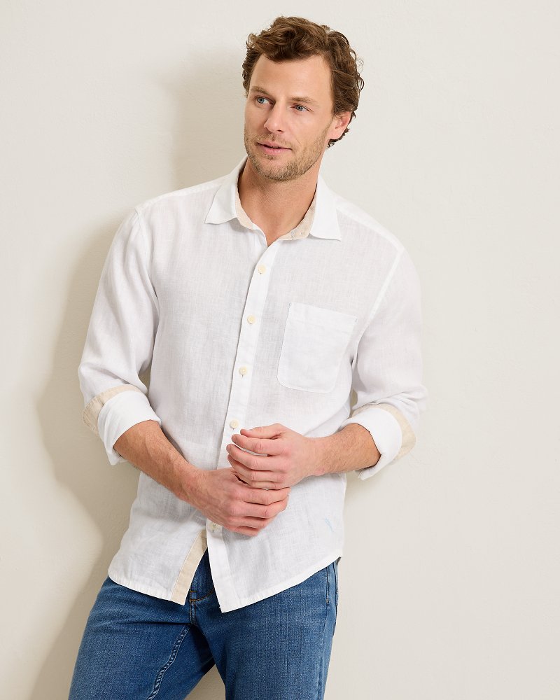 Paradise Breezer Linen Long-Sleeve Shirt - White