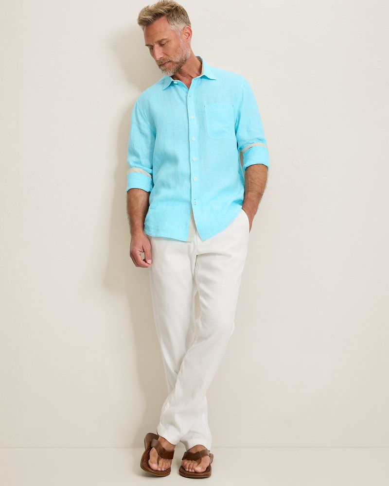 Paradise Breezer Linen Long-Sleeve Shirt - Blue Radiance