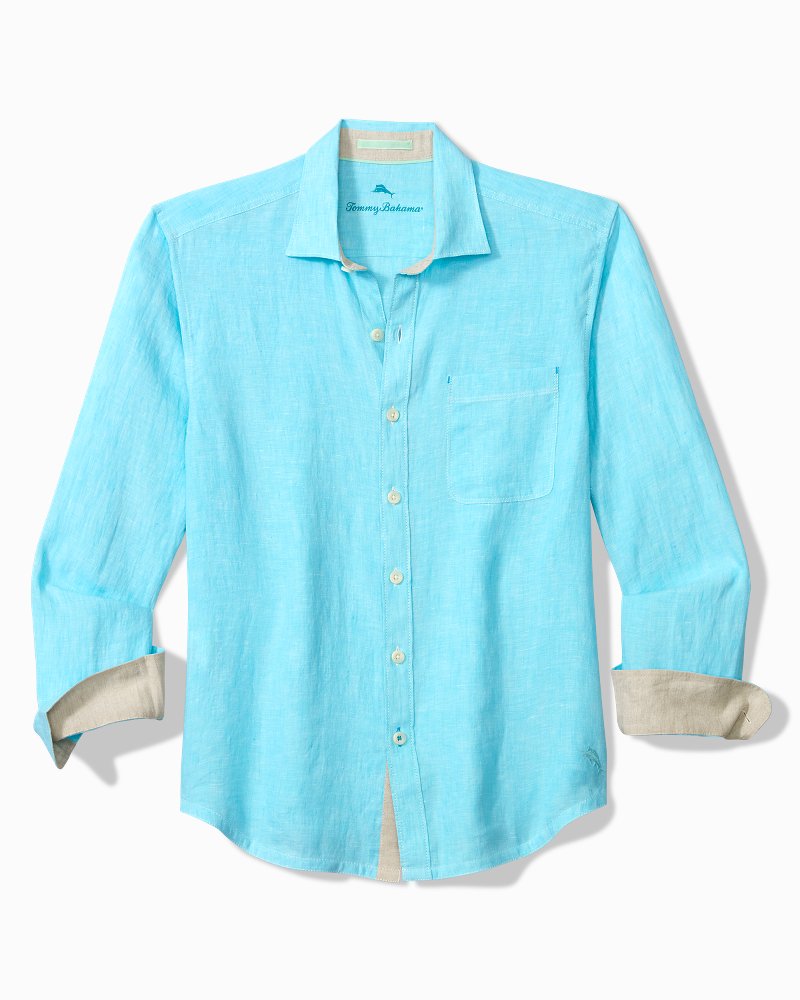 Paradise Breezer Linen Long-Sleeve Shirt - Blue Radiance