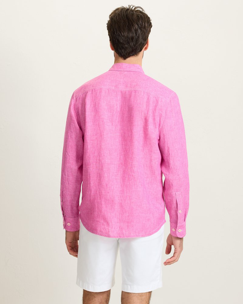 Paradise Breezer Linen Long-Sleeve Shirt - Pink Umbrella