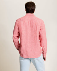 Paradise Breezer Linen Long-Sleeve Shirt - Red Sunset