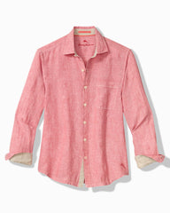 Paradise Breezer Linen Long-Sleeve Shirt - Red Sunset