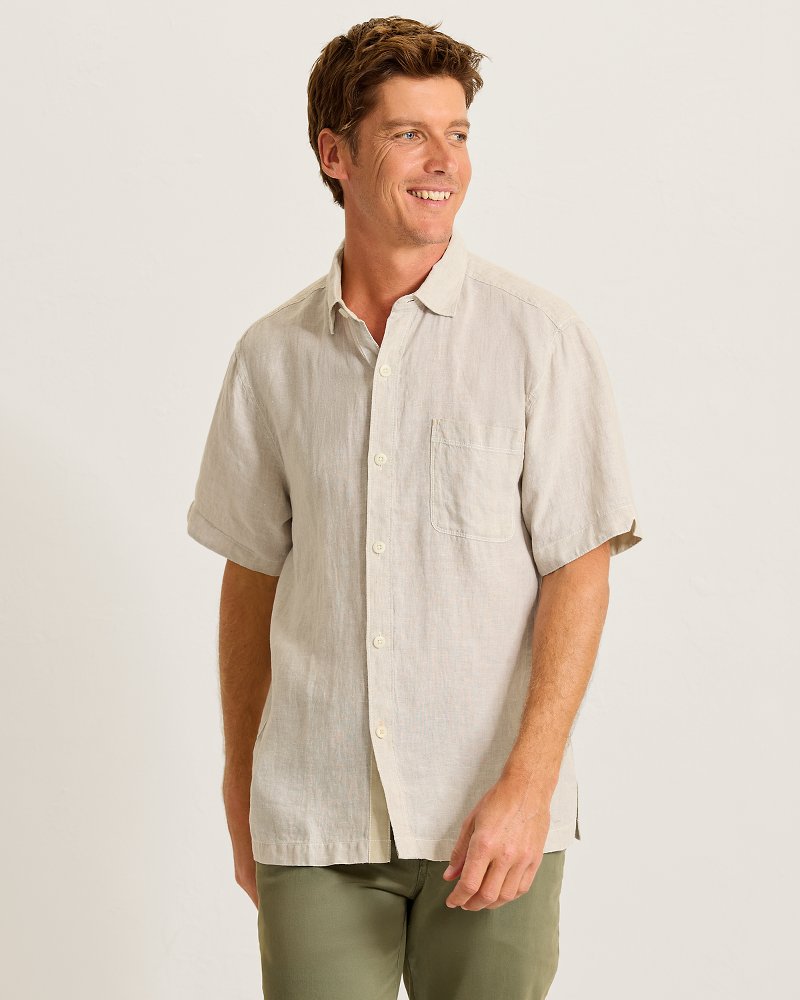 Paradise Breezer Linen Short-Sleeve Shirt - Natural