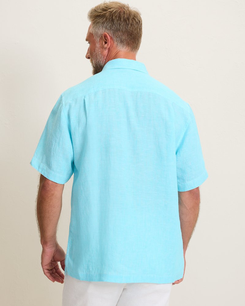 Paradise Breezer Linen Short-Sleeve Shirt - Blue Radiance