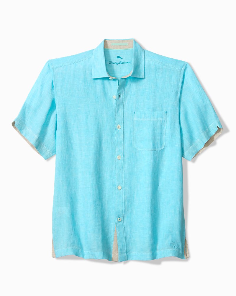 Paradise Breezer Linen Short-Sleeve Shirt - Blue Radiance