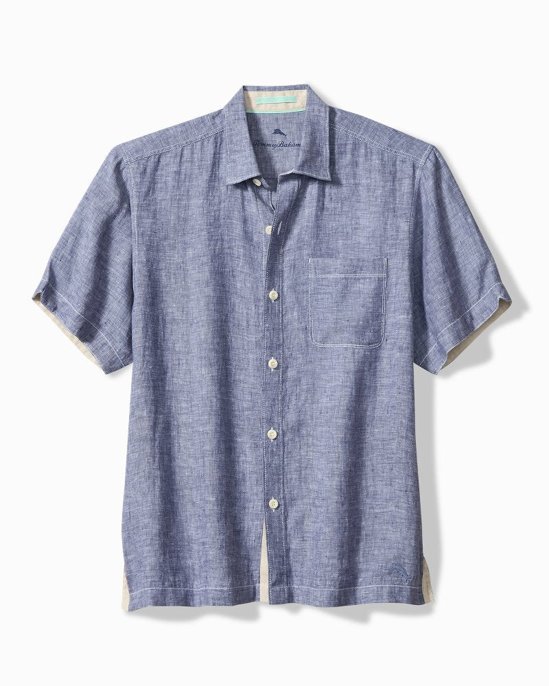 Paradise Breezer Linen Short-Sleeve Shirt - Island Navy