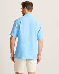 Paradise Breezer Linen Short-Sleeve Shirt - Glass Bead Blue