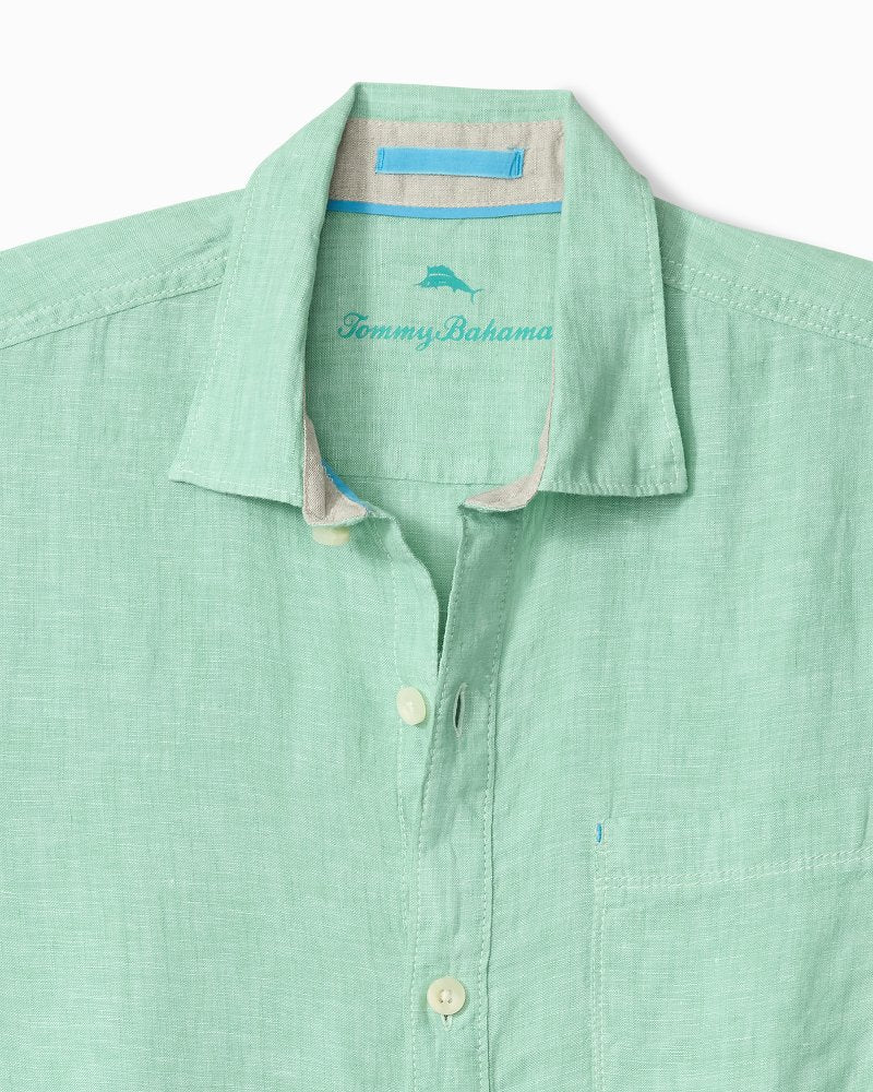 Paradise Breezer Linen Short-Sleeve Shirt - Light Neptune Green