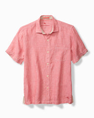 Paradise Breezer Linen Short-Sleeve Shirt - Red Sunset